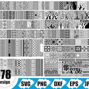 Dekorative Panel Plotterdatei, Panel Collection SVG, Laser Cut Schablone, Laserschnitt-Dateien, Clipart Vektor Png Dxf Schnittdatei Silhouette Cricut