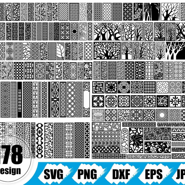 Decorative Panel Svg, Panel Collection Svg, Laser Cut Stencil, Laser Cutting Files, clipart vector png dxf cut file silhouette cricut