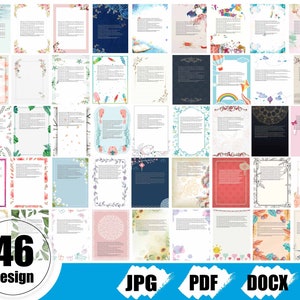 Letter Paper Background, Invitation Background Paper, PDF Word File, Editable and modifiable
