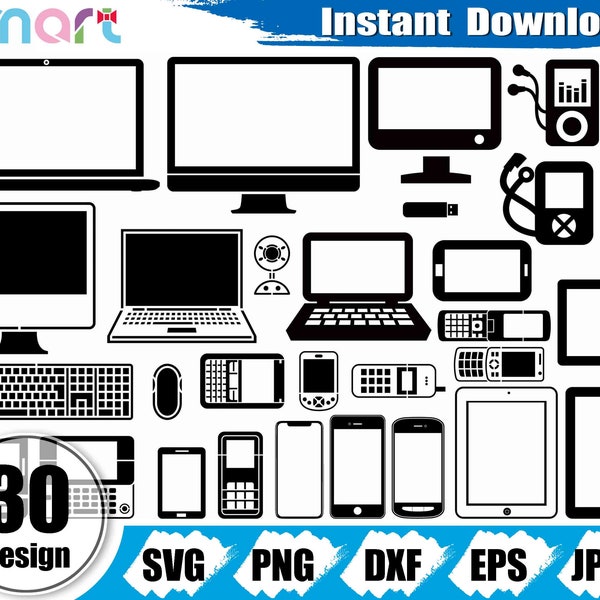 Apple Computer SVG Bundle,Apple phone svg,iphone svg,Mobile phone svg,ipad svg clipart vector png dxf eps stencil cut file silhouette cricut