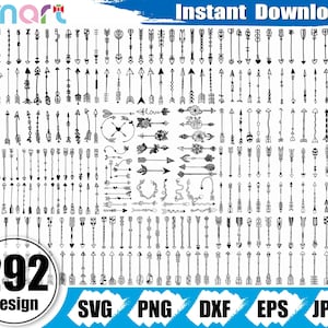 Arrow Svg Bundle,Crossed Arrows svg,Heart Arrows Svg,Boho Arrow Svg clipart vector dxf stencil cut file for Cameo silhouette cricut vinyl
