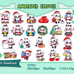 Gesto animado de Panda de Navidad, Gestos de Twitch de Panda de Navidad, Gestos de discordia, Paquete de gestos, Gestos de Streamers y Gamers, Gesto de Gif de Navidad