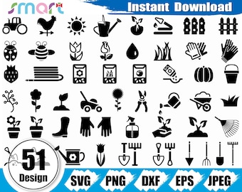 Gardening Tools Svg Bundle,Garden Tools Svg,Love to garden svg clipart vector png dxf eps stencil cut file for Cameo silhouette cricut vinyl