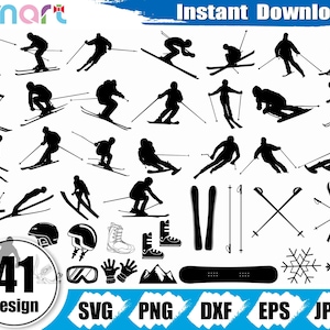 Ski Svg Bundle,skis svg,Snowflake svg,Skiing SVG,Winter sport svg clipart vector png dxf eps stencil cut file for silhouette cricut vinyl