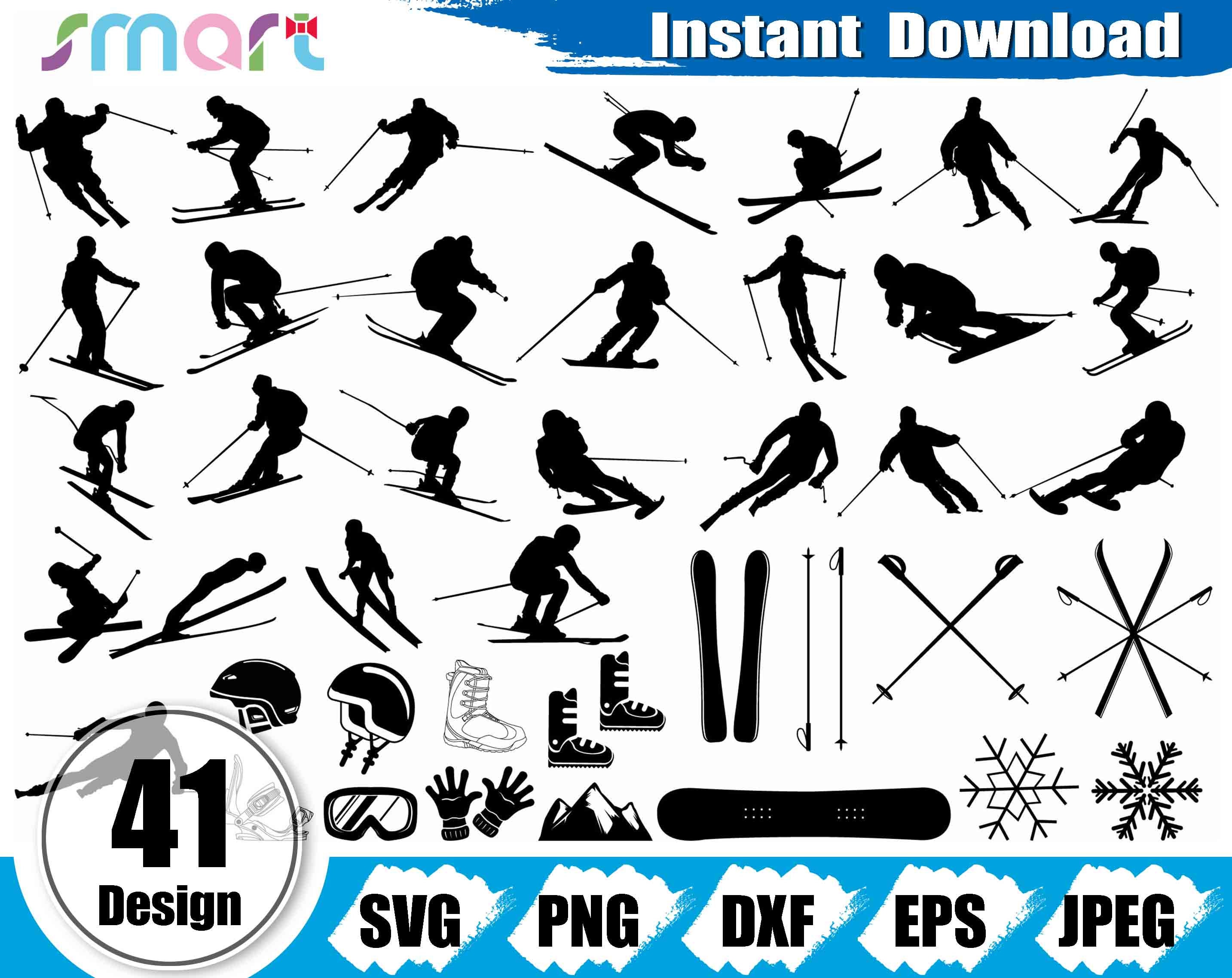 Skiing Equipment Vector Icons. Set Skis And Ski Poles. Winter Equipment  Icons Family Vacation, Activity Or Travel Skiing Equipment. Winter Sport  Mountain Skiing Cold Recreation. Skiing Equipment. Royalty Free SVG,  Cliparts, Vectors
