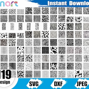 Tierhaut SVG, Tierhaut Clipart, Tierhaut Muster, Leopard print Zebra Tiger Streifen svg Clipart Vektor dxf schnitt Datei Silhouette Cricut