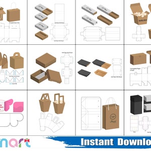 Dibujo de bolso desplegado Svg, Tarjeta con forma de corazón Svg, Paquete de plantillas de caja Svg, png, dxf, eps, plantilla, archivo de corte, silueta, Cricut