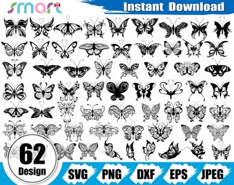 Vlinder SVG-bundel, insecten clipart vector (digitale download)
