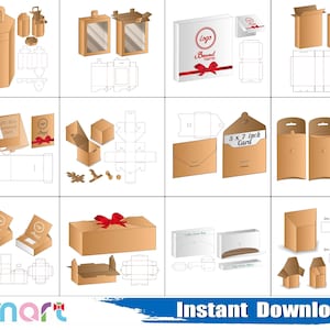 Gift Box Svg, File Bag Svg, Box Template Svg Bundle, Drawer Box svg, png, dxf, eps, stencil, cut file, silhouette, Cricut