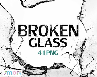 Broken Glass PNG Clipart: Cracked Glass Texture (Digital Download)