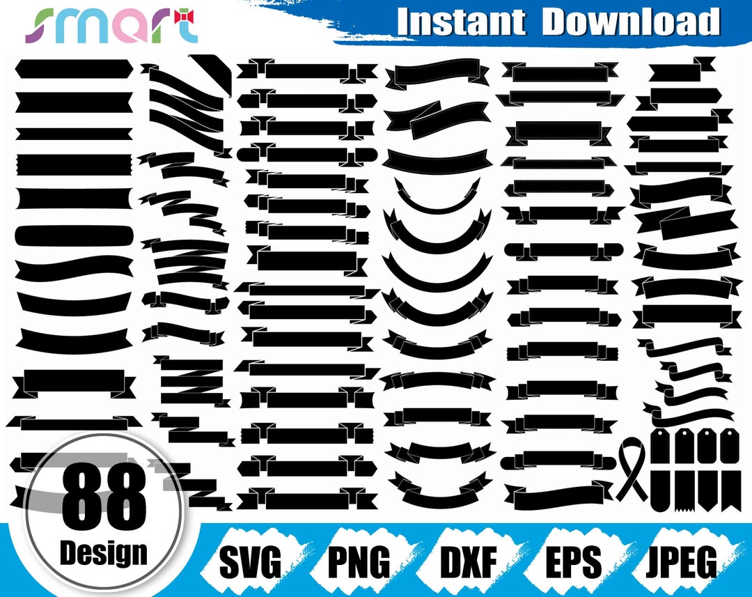 Ribbon Banner SVG Bundle, Vector Cut Files (digital Download) - Etsy