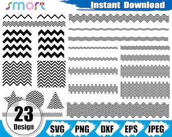 Wavy Line Svg Bundle,Zigzag line svg,squiggly wavy svg frame border clipart vector png dxf eps stencil cut file for silhouette cricut vinyl