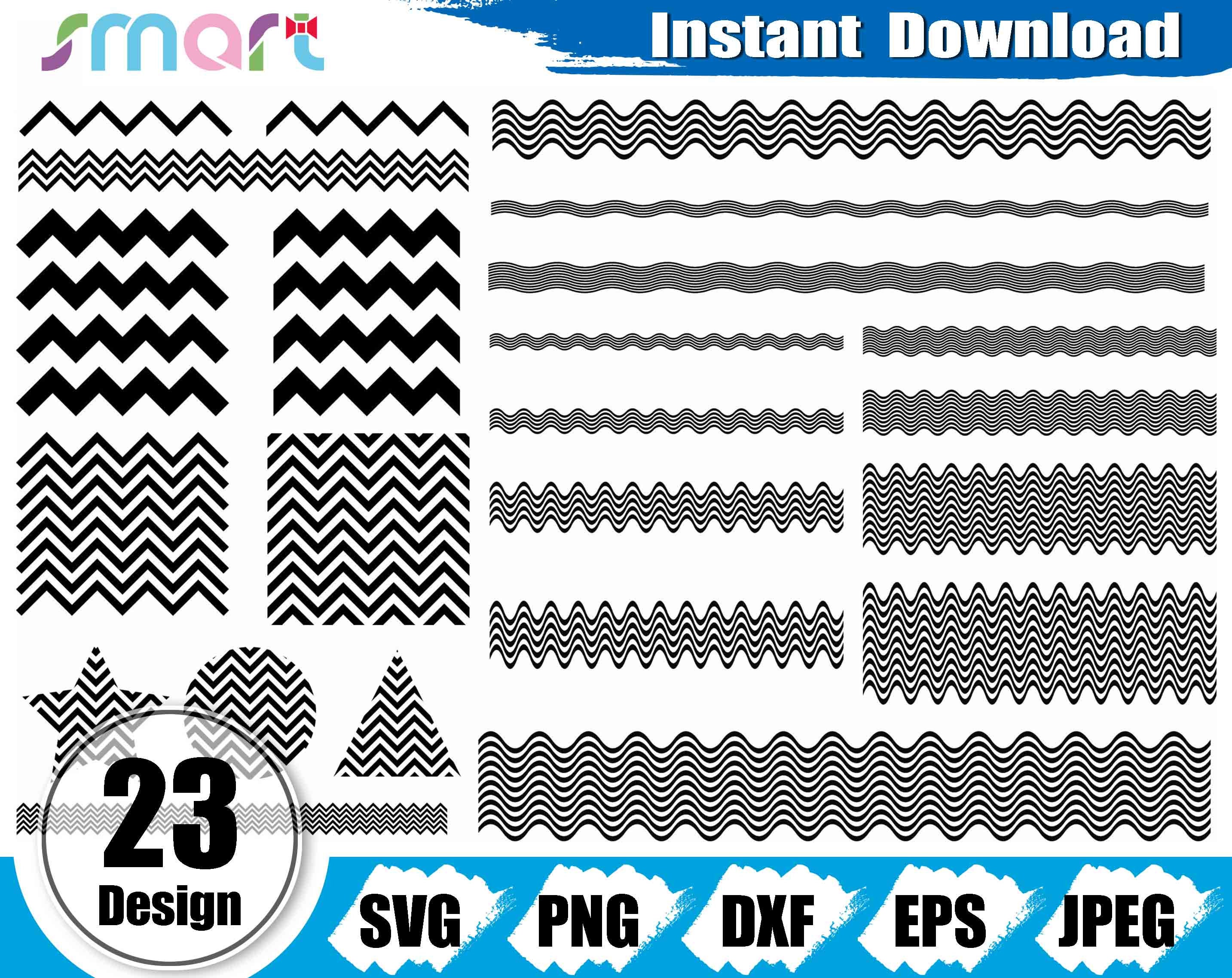 Wavy Line Svg Bundlezigzag Line Svgsquiggly Wavy Svg Frame Etsy UK