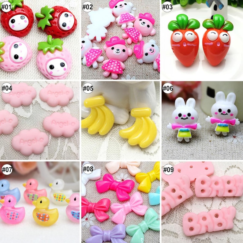 10pcs Mixing Round cartoon Resin flatback Scrapbooking DIY wedding phone //crafts
