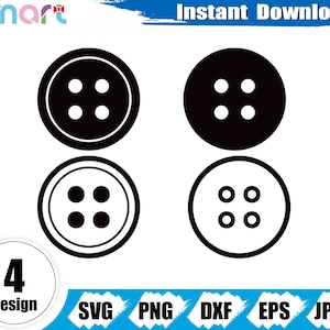 May include: Four black and white button designs with different arrangements of four circles inside each button.  Instant Download. SVG, PNG, DXF, EPS, JPEG.