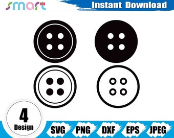 Button Svg Bundle, Sewing Button Svg, Sewing Button clipart, Sewing Button vector stencil cut file for silhouette cricut, svg png dxf eps