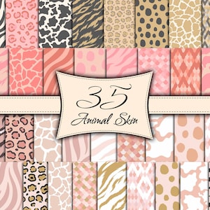 Pink and Beige Animal Skin Pattern, Animal Skin Digital Paper, Tiger Stripes, Leopard Print, zebra print, Giraffe Skin,Cow Skin backgrounds