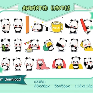 Cute Panda Animated Emote, Panda Discord Emotes, Panda Twitch Emotes, Panda Emote pack, Panda Gif Emote, Panda Gif File, Panda icon