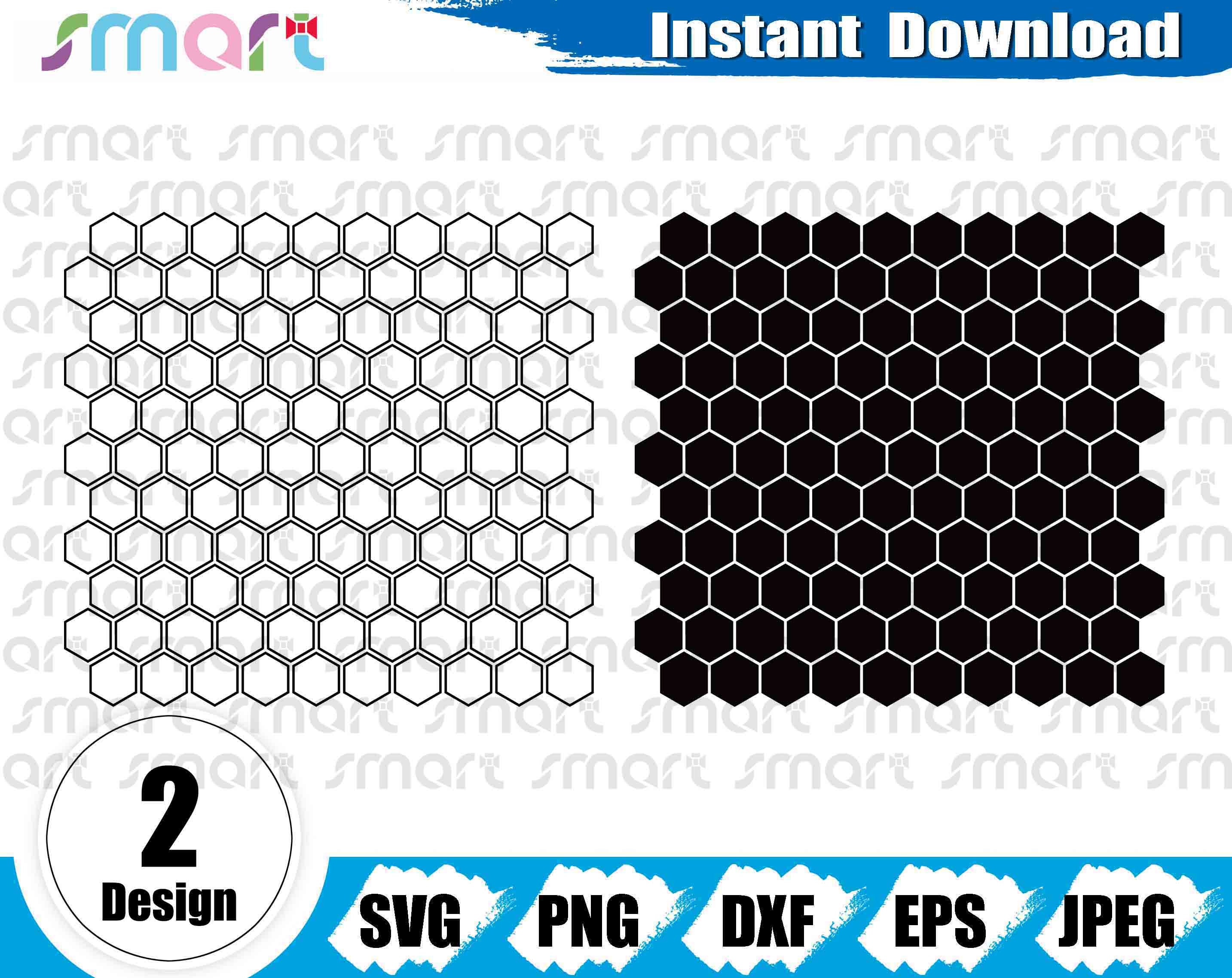 Honeycomb Pattern Svg, Seamless Beecomb Pattern, Geometric Hexagon Pattern.  Cut File Cricut, Silhouette, Png Pdf Eps, Vector, Vinyl. 