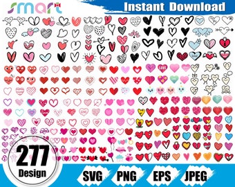 Heart SVG Bundle: Valentine's Day Clipart (Digital Download)
