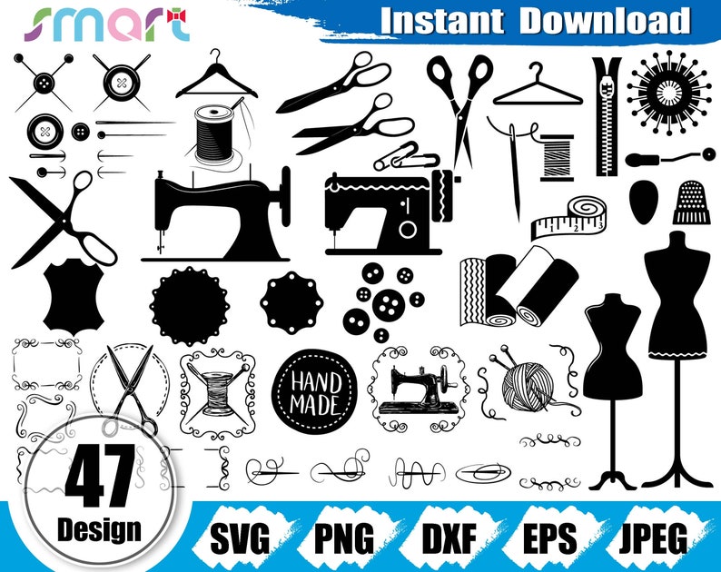 Download Sewing Svg Bundle Scissors Svg Needle Svg Button Svg Sewing Clipart Vector Svg Png Dxf Eps Stencil Cut File For Silhouette Cricut Vinyl File Clip Art Art Collectibles