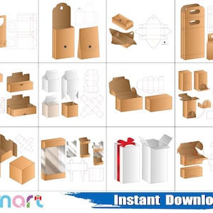File Bag Svg, Pacchetto Svg Modello Scatola, Scatola Cassetto Svg, Sacchetto di Carta Svg, Scatola del Latte Svg, PNG, DXF, EPS, Stencil, File di Taglio, Silhouette, Cricut