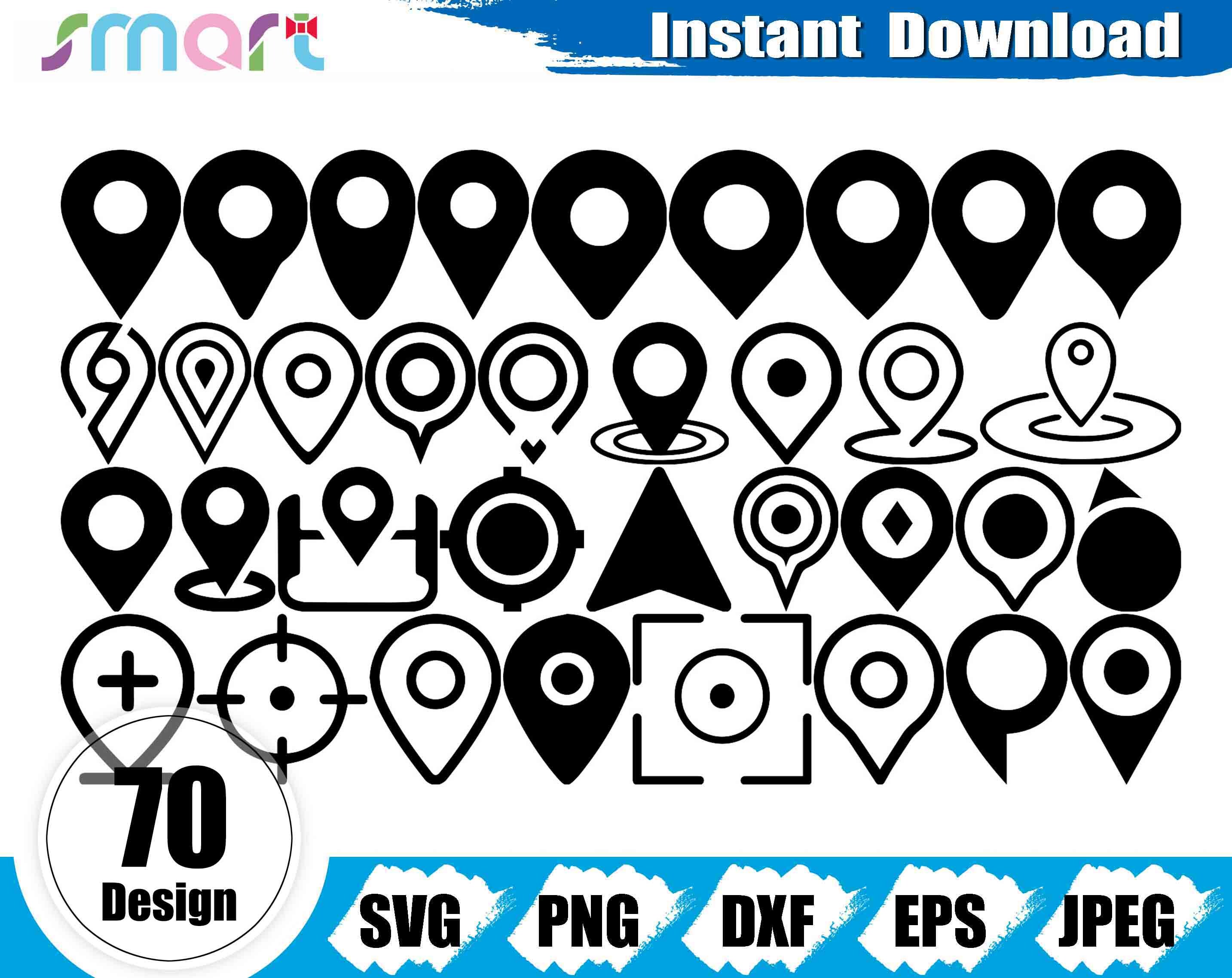 Location Icon Svg Bundle, Location Sign Svg, Location Line Svg ...