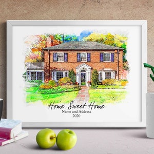 Pen Marker House Painting from photo,Custom Pen Marker House Home Portrait,Peronalized House Home Painting,Personalized Housewarming Gift