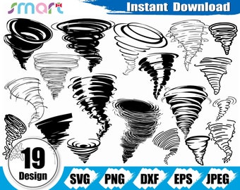Tornado SVG Bundle, Storm Clipart, Vector Cut Files (Digital Download)