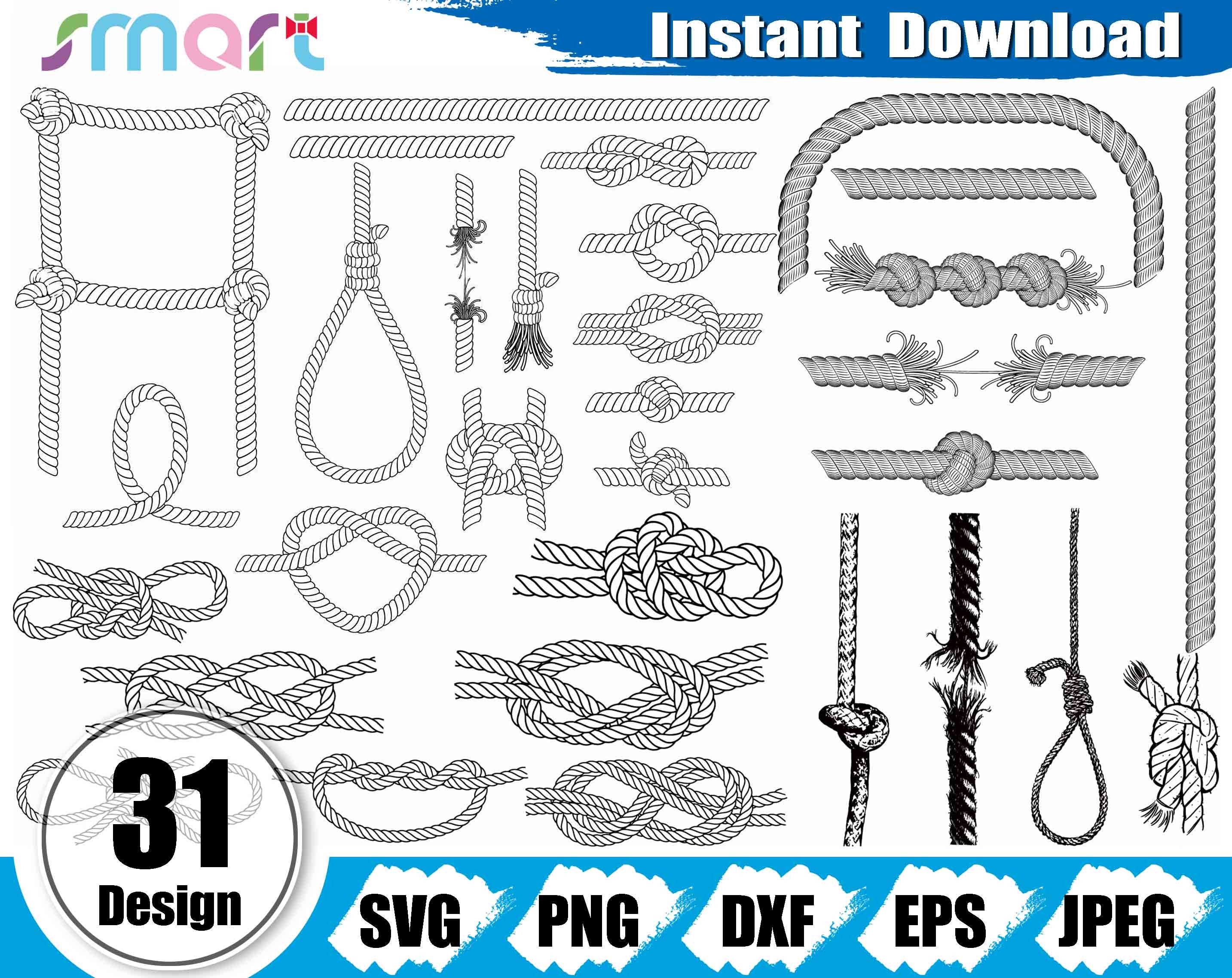 Rope Knot Svg Bundle,rope Frame Svg,rope Knot Vector Clipart Svg Png ...