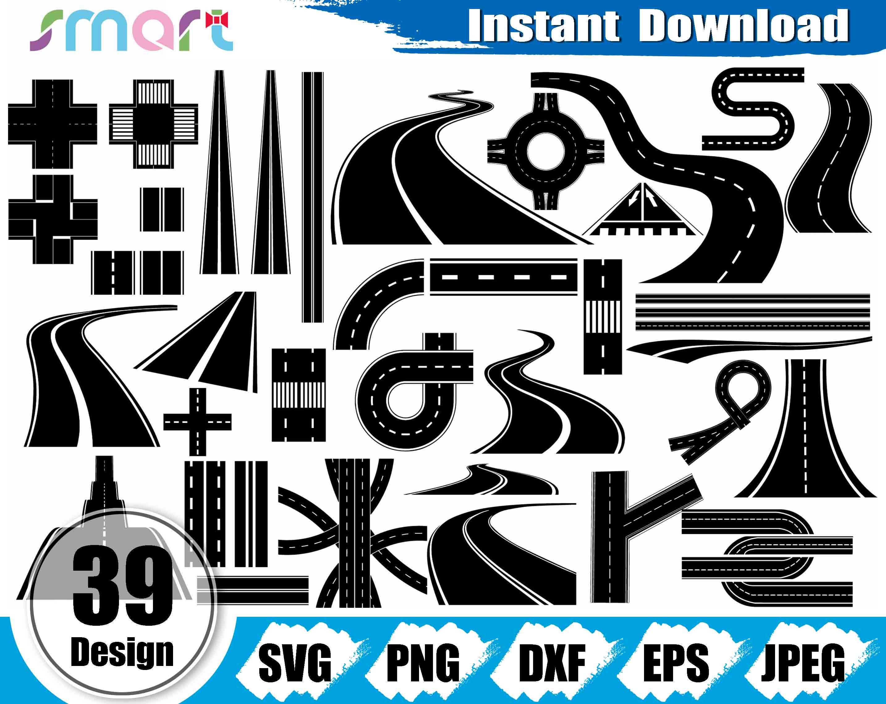 Download Road Svg Bundlehighway Svgasphalt Road Svgroad Clipart Etsy