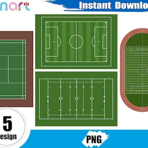 Sports Field Top View Digital Paper: Landscape Backgrounds (5 JPEG)