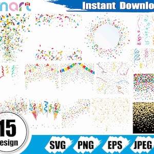 CONFETTI PATTERN SVG, Birthday Party Confetti Svg, Party Confetti