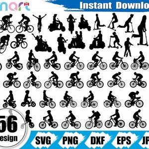 Bicycle Svg Bundle,Ride a bike svg,Bike svg,baby bike svg,Bicycle clipart vector png dxf eps stencil cut file per silhouette cricut vinile