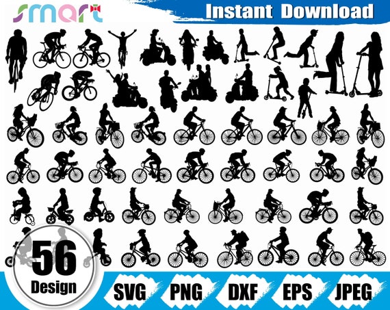 Bicycle SVG Bundle: Bike Clipart, Vector Cut Files (Digital Download)