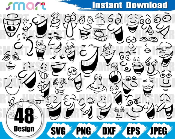 Smiley Face SVG Bundle Happy Face Svg Emoji Svg Smiley Face Clipart ...