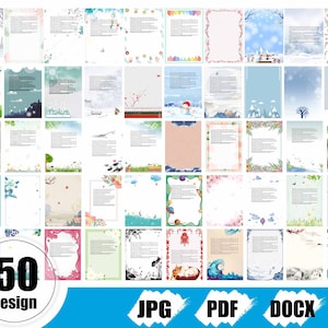 Chinese Letter Paper Background, Invitation Background Paper, PDF Word File, Editable and modifiable