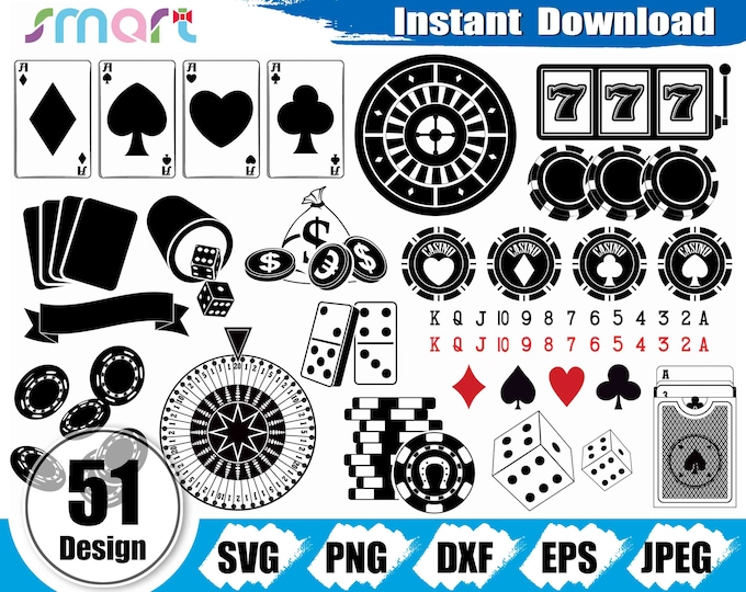 Gambling Svg Bundlecasino Svgdice Svgpoker Svgpoker Chips - Etsy