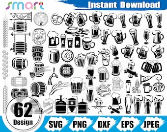 Beer Mug SVG Bundle, Beer Clip Art (Digital Download)