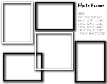 Photo Frame SVG Bundle: Clipart, Silhouette, Cricut Cut Files (Digital Download)