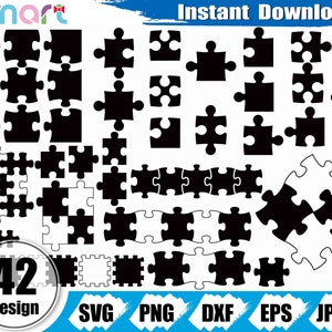 Puzzle Svg Bundle,Puzzle Piece svg,Autism svg,Jigsaw Puzzle svg clipart vector png dxf eps stencil cut file Cameo silueta cricut vinilo