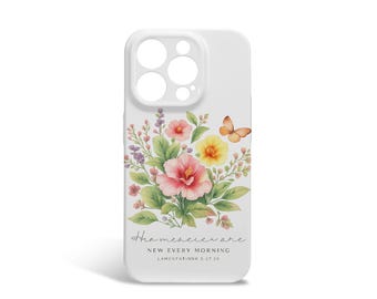 Floral Bible Verse iPhone 15 Pro Case – Christian Scripture Phone Case, Faith Phone Cover, Religious Gift For Women