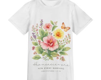 Blommig bibelvers unisex t-shirt – kristen bibeltröja, trosgrafik, religiös gåva för kvinnor