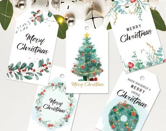 Christmas gift tags assorted - 10 Christmas designs per set