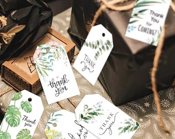 Thank You gift tags assorted - 10 botanic gardens designs per set