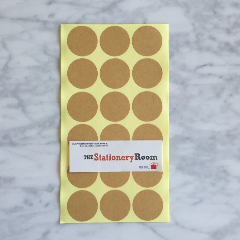 Kraft Paper Seal Stickers 3cm Round Label Sticker Seals 72 Etsy