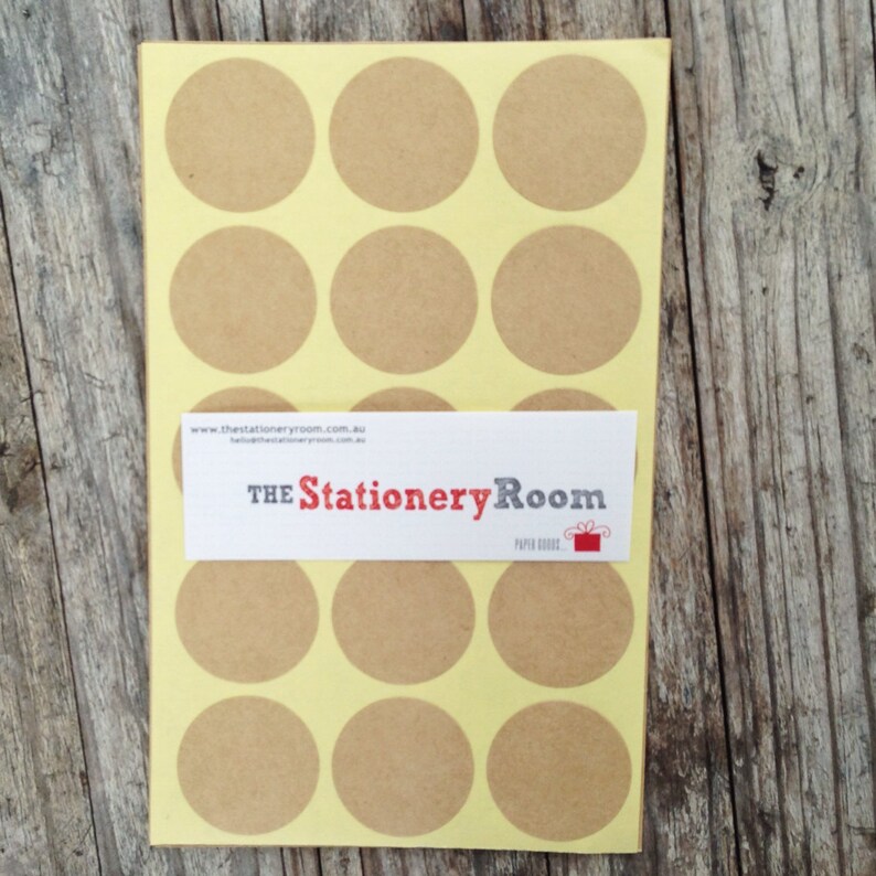 Kraft Paper Seal Stickers 3cm Round Label Sticker Seals 72 Etsy