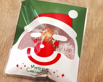 20 x Christmas Santa Claus Clear Self Adhesive Bag - OPP Bag - Santa Claus Plastic Seal Wrapping Bag