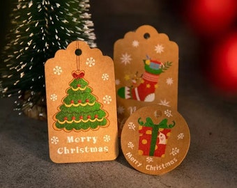 Christmas gift tags assorted - 10 Christmas designs per set