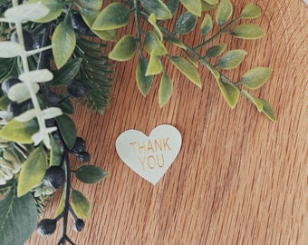 Thank You Gold Foil Love Heart Sticker in Sage Labels Seal Stickers - 3.2cm x 2.8cm - 60 seals